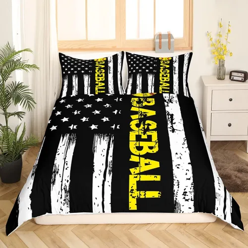 Miniatura 41 de Erosebridal Sports Duvet Cover Football Patchwork Bedding Sets, Geometric Ball Pattern Bed Cover Rugby Game Bed Set Twin