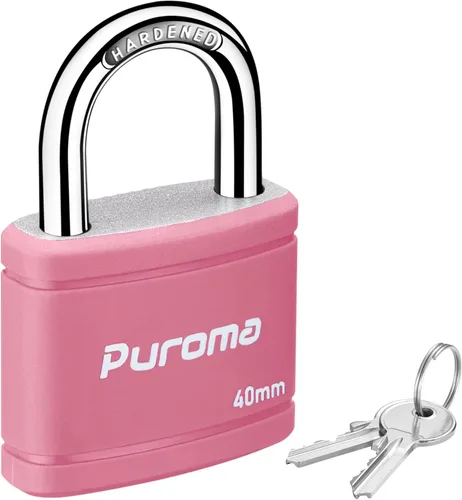 Miniatura 19 de Puroma Candado con llave con 2 llaves iguales, cerradura de casillero de 7/8 pulgadas, cerraduras de alta resistencia para puerta, cerrojo, caja
