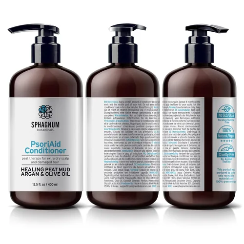 Miniatura 6 de Sphagnum Botanicals Juego de champú y acondicionador para la psoriasis, terapia de barro de turba para cuero cabelludo rojo y con picazón con aceite