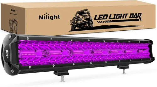 Miniatura 13 de Nilight Barra de luz LED de 20 pulgadas, color verde, triple fila, 420 W, combo de inundación puntual, conducción todoterreno, niebla, pesca, caza