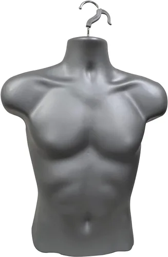 Miniatura 7 de Maniquí masculino con espalda hueca y cuerpo apilable con ganchos para colgar para exhibición de camisetas, encimera, ferias de manualidades, fotos
