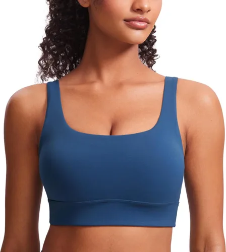 Miniatura 79 de CRZ YOGA Butterluxe - Brasier deportivo con espalda en U para mujer, cuello redondo, acolchado, de bajo impacto, para yoga, entrenamiento
