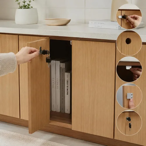 Miniatura 6 de Cerraduras de leva para gabinete con llave igual, la longitud del cilindro se adapta a 0.4 pulgadas, caja de herramientas de almacenamiento segura