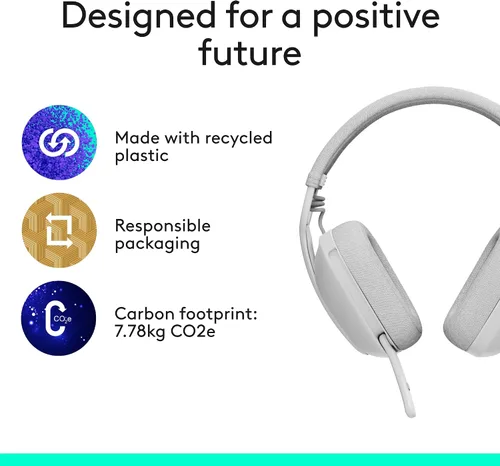 Miniatura 9 de Logitech Zone Vibe 100 Lightweight Wireless Over Ear Headphones with Noise Canceling Microphone