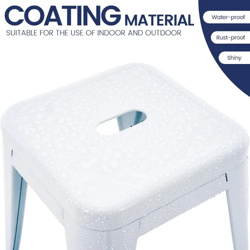 Miniatura 4 de Brage Living Juego de 4 taburetes industriales de metal de 18 pulgadas, taburetes apilables para aula, sillas de comedor de metal sin espalda