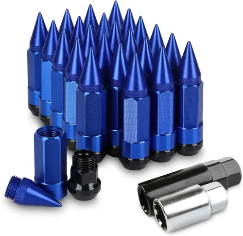 Miniatura 12 de 24 Piezas Picos Antirrobo Extendidos Sintonizador Rueda/Llantas Tuerca de Orejeta M14X1.5+Llave de Vaso (Negro)