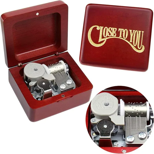 Miniatura 18 de Caja de música Sinzyo con mecanismo de madera tallada clásica, caja musical de regalo para cumpleaños, día de San Valentín, Navidad