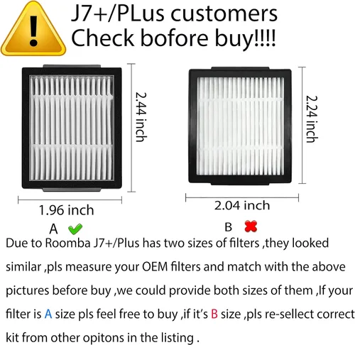 Miniatura 2 de Filtro HEPA de repuesto compatible con iRobot Roomba Combo i,e,j Series: E5 E6 i1 i3 i4 i5 i6 i7 i8 J5 J6 J8 y todas las versiones Plus, paquete