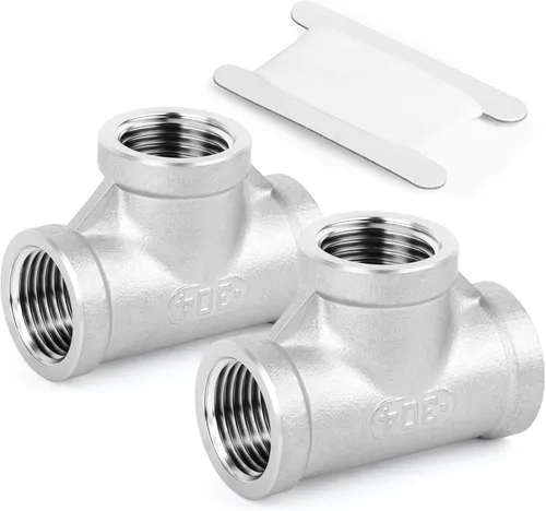 Miniatura 17 de TAISHER 2 piezas de accesorios de tubo en T de acero inoxidable 304, accesorios de tubo hembra NPT de 1-1/2" x 1-1/2" x 1-1/2