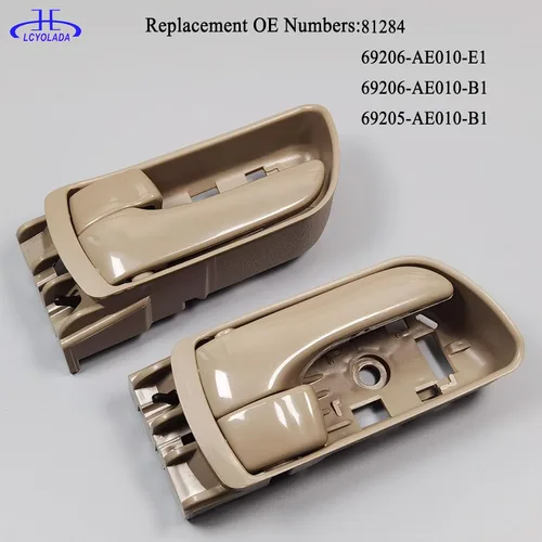 Miniatura 5 de 2 piezas de manijas interiores para puertas para Toyota Sienna 2004-2010, delantera izquierda y derecha, reemplaza 69206-AE010-E1, 69205-AE010, beige