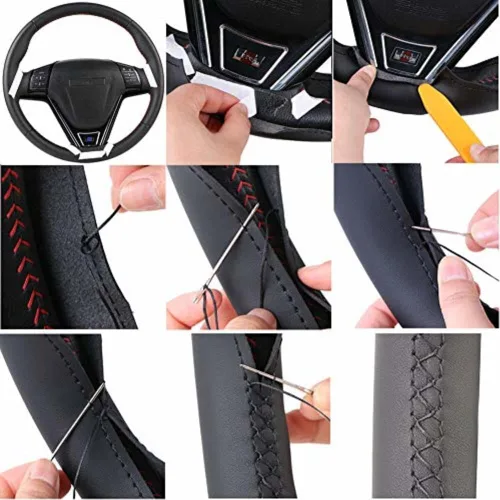 Miniatura 5 de BORATO Funda de volante de gamuza para automóvil, para Nissan Juke Maxima Sentra SV 370Z 2008-2020 Infiniti FX FX35 FX37 FX50