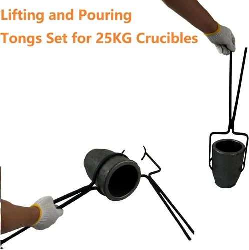 Miniatura 3 de Juego de pinzas de crisol de 55.1 lbs para fundir metal, herramientas de fundición de fundición, crisoles para verter y elevar, mandíbula de 6.7