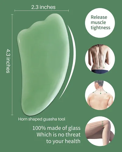 Miniatura 6 de MoHern Herramientas de masaje Gua Sha, 4 herramientas de Gua Sha de múltiples formas, herramientas de masaje de raspado de guasha para cara y cuerpo