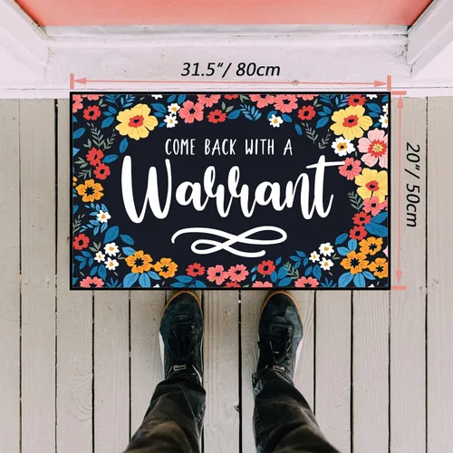 Miniatura 3 de Divertidos felpudos personalizados vienen con una garantía: 31.5 x 20 pulgadas, tapete de bienvenida antideslizante para interiores