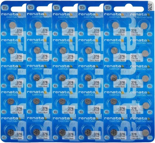 Miniatura 8 de Renata 376 SR626W Baterías – 1.55 V Óxido de Plata 376 Batería de reloj (2 unidades)
