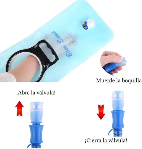 Miniatura 5 de Paquete de hidratación con mochila de 2 litros, ideal para deportes al aire libre, correr, senderismo, camping, ciclismo, esquí