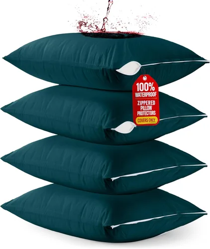 Miniatura 39 de Utopia Bedding Protector de almohada impermeable, con cremallera, paquete de 2, beige, estándar, funda de almohada a prueba de chinches, de 20 x 26