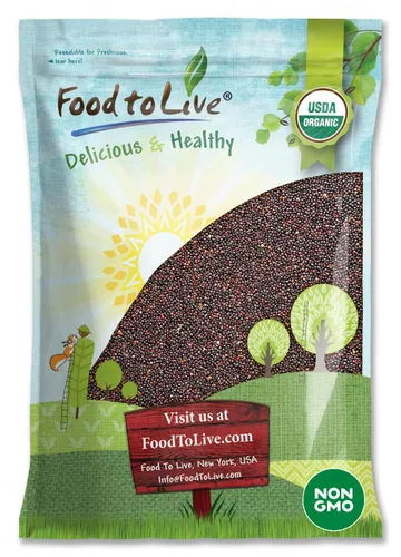 Miniatura 7 de Quinua negra orgánica, 8 onzas, sin OMG, grano entero, germinable, kosher, vegano, Sirtfood, a granel. Fácil de cocinar. Buena fuente de grasas