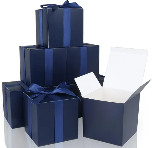 Miniatura 13 de COTOPHER 100 cajas de regalo pequeñas, cajas de regalo de 2 x 2 x 2 pulgadas, cajas de regalo de papel con cintas, caja de dulces para recuerdos