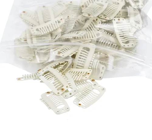 Miniatura 6 de SWACC 100 clips metálicos en forma de U para extensiones de cabello, extensiones de cabello, clips de peluca de peine a presión con goma