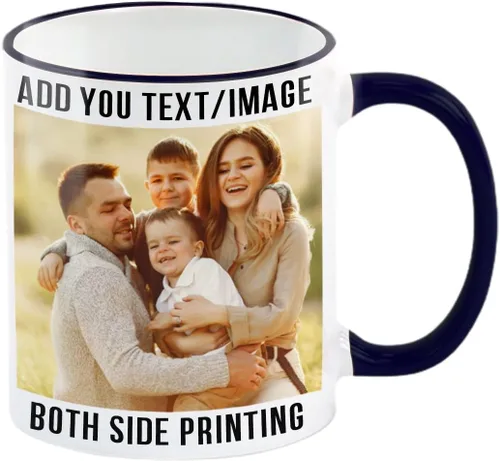 Miniatura 5 de Taza de café personalizada, regalo personalizado, taza de cerámica con foto, imágenes o texto, novedad de tazas personalizadas, perfecta para negro