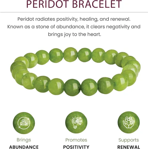 Miniatura 41 de Crystal Vibe Pulseras de cuentas de 0.315 in para mujeres y hombres, pulseras de cristal con piedras preciosas naturales, tamaño elástico ajustable