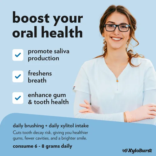 Miniatura 5 de XyloBurst Goma de mascar de xilitol Sin azúcar, sin gluten, apto para dieta cetogénica Goma de mascar sin aspartamo para la salud bucal Menta