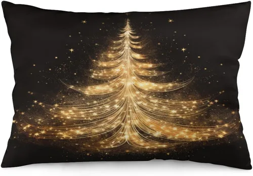 Miniatura 22 de Funda de almohada dorada de invierno con diseño de pájaros de nieve, Navidad, 12 x 20 pulgadas, diseño de Feliz Navidad, invierno, Navidad, cojín