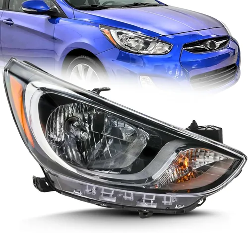 ALLIGATOR AUTO LIGHTS Repuesto para Hyundai Accent 2012 2013 2014 GLS, GS, SE, Hatchback/Sedan Conjunto de faros halógenos con bombillas