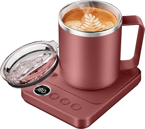 Miniatura 8 de Calentador de Taza de Café y Juego de Taza para Escritorio, Calentador Eléctrico de Taza de Café con Taza Calentada de 16oz, Calentador de Café