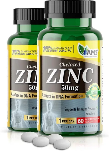 Miniatura 8 de America Medic & Science Suplementos de zinc quelatado de 50 mg (1 paquete de 60 tabletas) refuerzo inmunológico y potentes píldoras antioxidantes