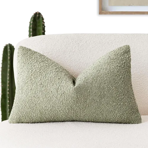 Miniatura 28 de Foindtower Fundas de almohada decorativas con textura de boucle, fundas de almohada sólidas, neutrales, suaves y acogedoras para silla, sofá