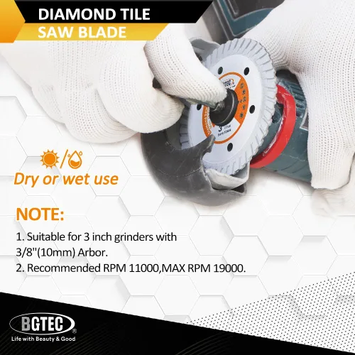 Miniatura 7 de BGTEC Hoja turbo de granito de diamante, disco de corte de 3 pulgadas/2.953 in para hormigón, hormigón reforzado, piedras artificiales duras