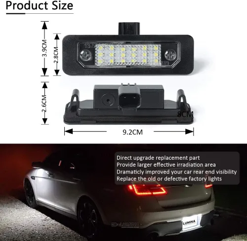 Miniatura 6 de D-Lumina Conjunto de luces LED para placas de matrícula con lámpara para etiqueta para Ford Mustang 1994-2004, alimentado por luces de etiqueta LED