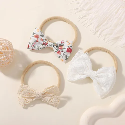 Miniatura 9 de doboi - 24 diademas de flores y lazos para bebés, niñas, recién nacidos, niños pequeños, cintas elásticas de nailon suaves, accesorios