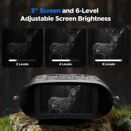Miniatura 6 de Gafas de visión nocturna, lentes infrarrojos 4K HD a todo color, prismáticos de visión nocturna para caza con tarjeta TF de 64 GB, regalo