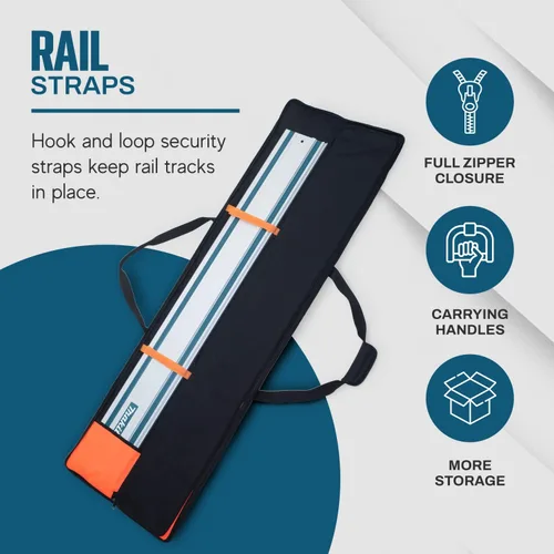 Miniatura 6 de Bolsa de riel guía de Rugged Tools - Bolsa protectora para rieles guía de sierra de hasta 59