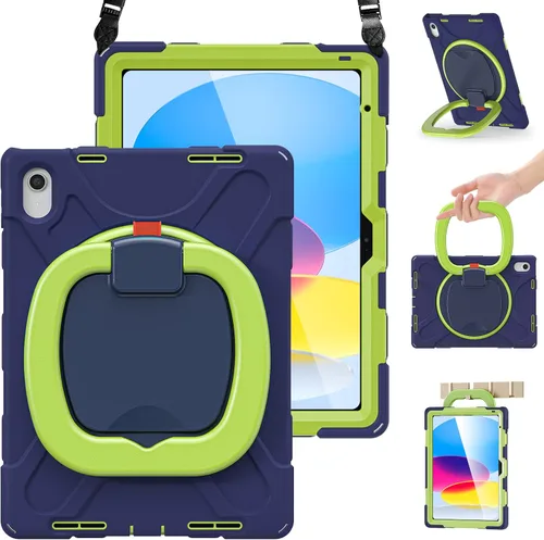 Miniatura 11 de BRAECN Funda para iPad (A16) de 11ª/10ª generación de 11 pulgadas/10.9 pulgadas 2025/2022, funda de silicona resistente con protector de pantalla