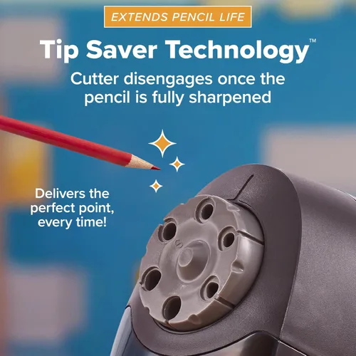 Miniatura 7 de Bostitch Office QuietSharp - Sacapuntas eléctrico, resistente para uso en aula u oficina, selector de tamaño con 6 tamaños diferentes, color negro