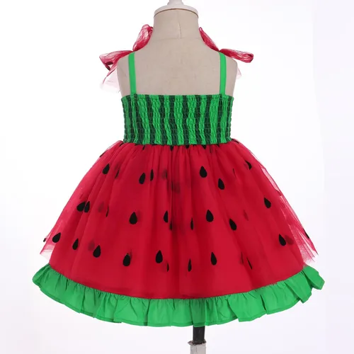 Miniatura 4 de Vestido tutú de verano para niñas pequeñas, sin espalda, vestido de princesa para fiesta de cumpleaños, lentejuelas con volantes, tul con lazo