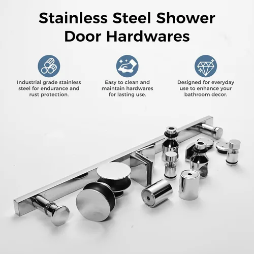 Miniatura 7 de DELAVIN Puerta de regadera sin marco de 56-60 pulgadas, puerta de regadera corredera para baño, vidrio templado transparente de 5/16 pulgadas (8mm)