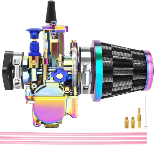 Miniatura 8 de Kit de Carburador PWK 21 24 26 28 30 32 34mm, Carburador de Carreras Universal 2T 4T con Filtro de Aire, Manguito de Admisión, Jets, Kit