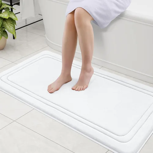 Miniatura 17 de Grandaily Alfombra de baño de espuma viscoelástica de 24 x 16 pulgadas, ultrasuave, antideslizante y absorbente, lavable a máquina, cómoda alfombra