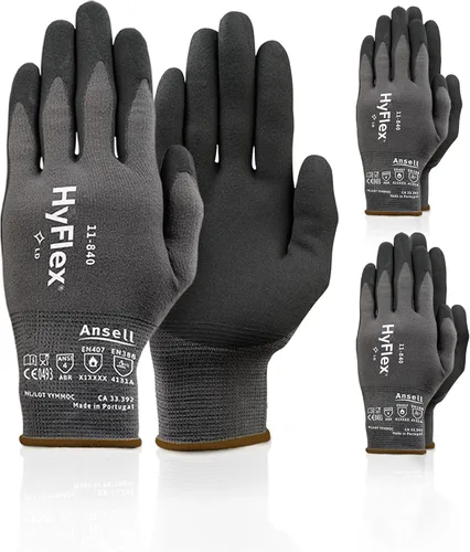 Miniatura 6 de Ansell HyFlex 11-840 - Guantes industriales ergonómicos con revestimiento de nitrilo de nailon y elastano resistentes a la abrasión para automoción