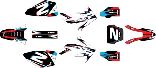 Miniatura 3 de Kit de gráficos para Honda CRF 450R (2005-2007) Vizion Series Gris 09 Mil – Adhesivos para motocicleta Dirt Pit Bike Motocicleta, calcomanías
