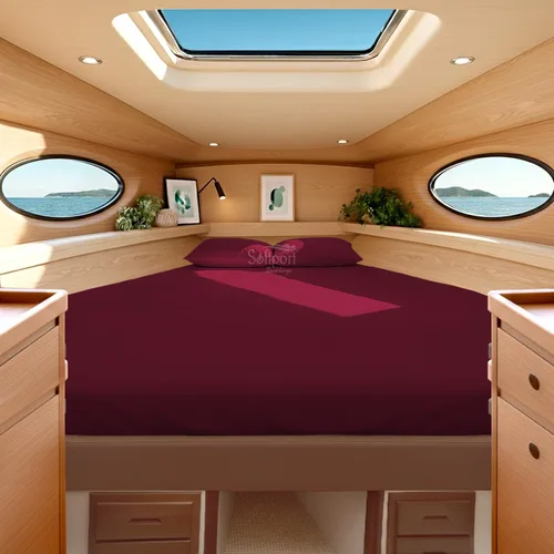 Miniatura 24 de Universal V Berth - Juego de sábanas de 4 piezas para barco, 100% algodón egipcio, la mejor ropa de cama de barco V, se adapta a colchones de hasta