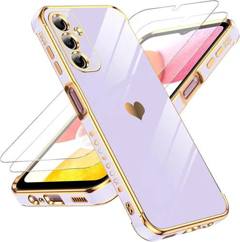 Miniatura 123 de LeYi for Moto G 5G 2025 Case: with Tempered Glass Screen Protector [2 Pcs]+ Full Camera Lens Protection,Love Heart Plating Cute Luxury Soft TPU