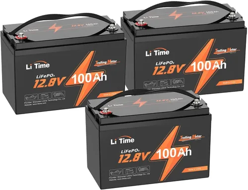 Miniatura 32 de Litime Batería de litio LiFePO4 de 12 V y 165 Ah Bluetooth, batería de ciclo profundo para motores de arrastre, tamaño grupo 31 con densidad