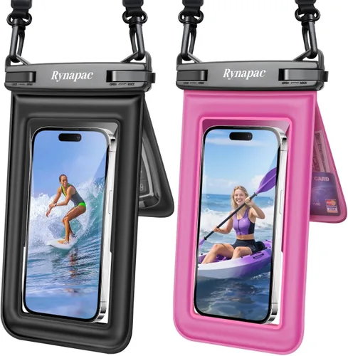 Miniatura 11 de [Hasta 8.5 pulgadas] Bolsa impermeable para teléfono flotante, doble bolsa impermeable con cordón para iPhone 16 15 Pro Max, Galaxy S25 S24 Ultra