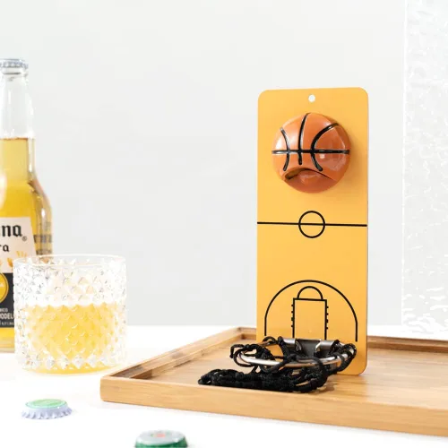 Miniatura 2 de Arola Abrebotellas magnético de baloncesto, abridor de pared de metal extraíble con colector de tapas, regalo para amantes del baloncesto, amantes